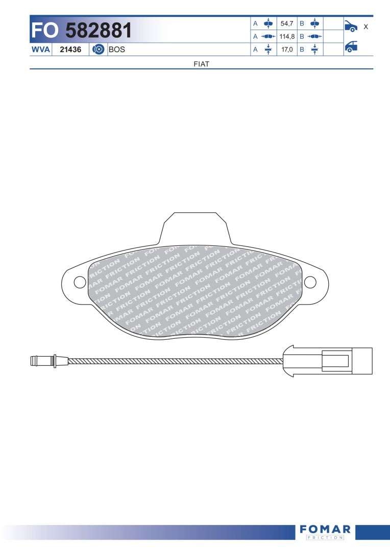 FOMAR FRICTION FO 582881 - Тормозные колодки 