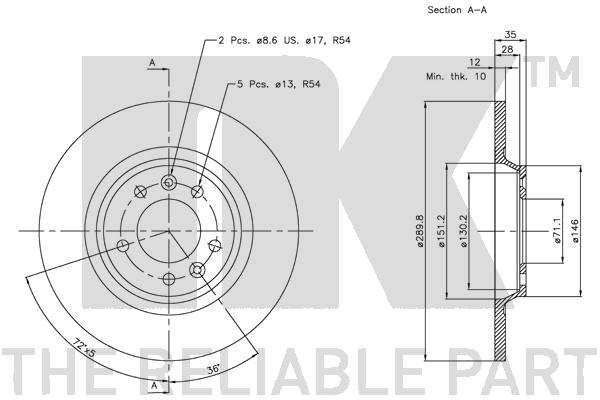 NK 313729 - Тормозные диски