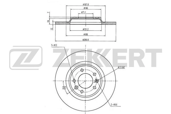 ZEKKERT BS-5039 - Тормозные диски