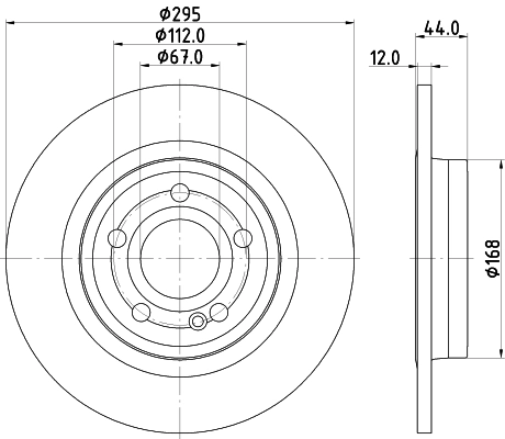HELLA 8DD 355 133-351 - Тормозной диск PRO