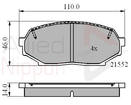 Комплект тормозных колодок, дисковый тормоз ANL Braking