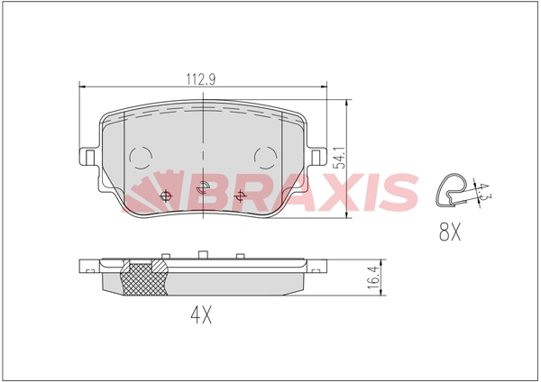 BRAXIS AB0633 - Тормозные колодки 