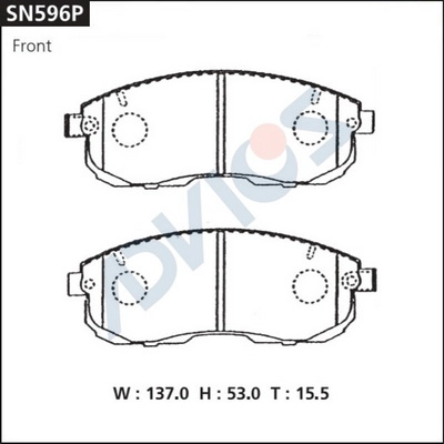 ADVICS SN596P - Тормозные колодки 