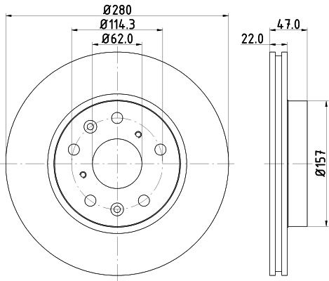 HELLA 8DD 355 113-631 - Тормозные диски