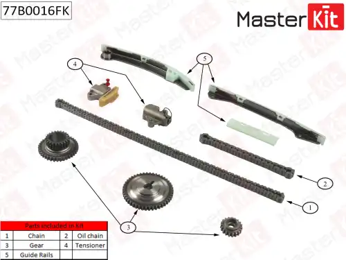 MASTERKIT 77b0016fk - к-кт цепи ГРМ
