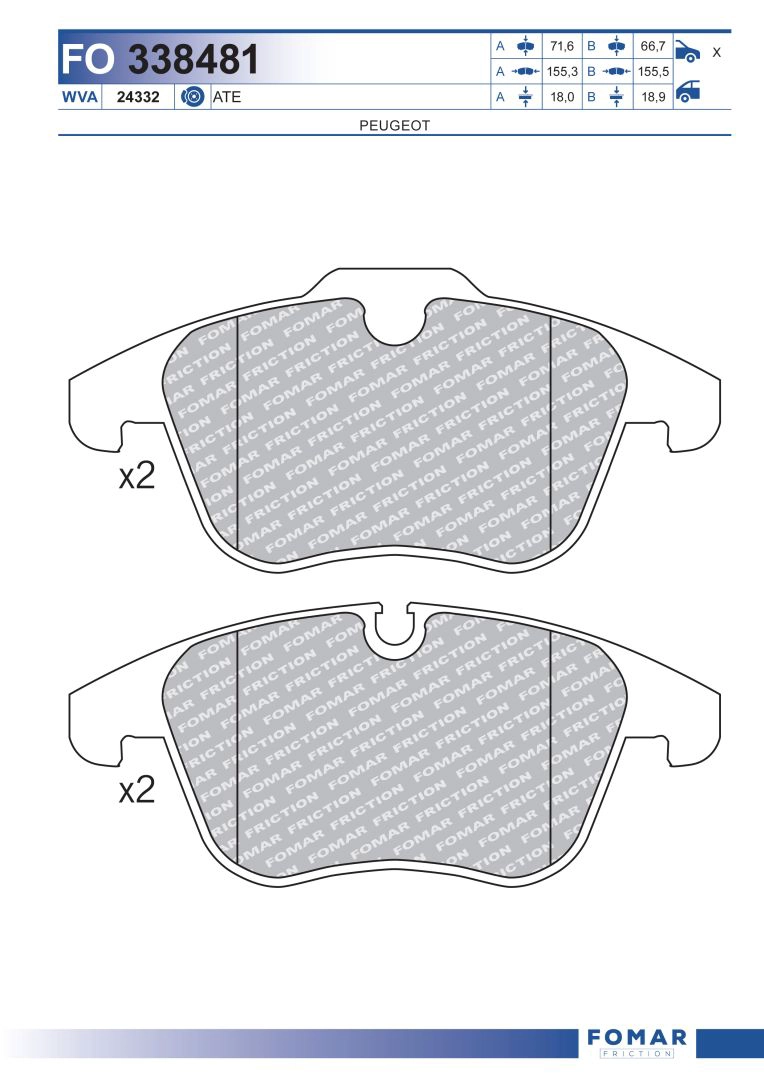 FOMAR FRICTION FO 338481 - Тормозные колодки 