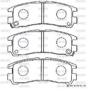 ADVICS D2N032 - Тормозные колодки 