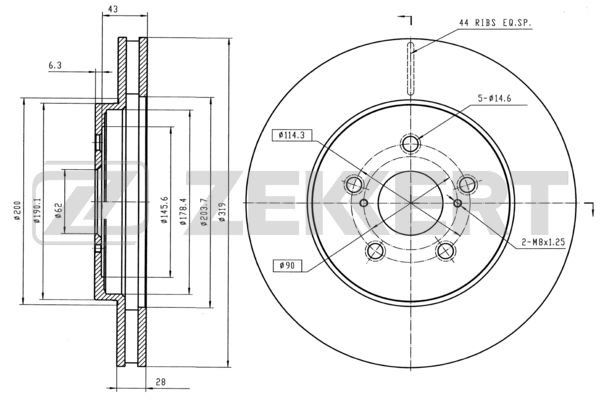 ZEKKERT BS-5402 - Тормозные диски