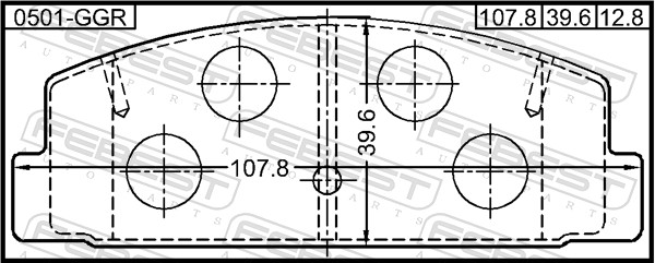 FEBEST 0501-GGR - Тормозные колодки 