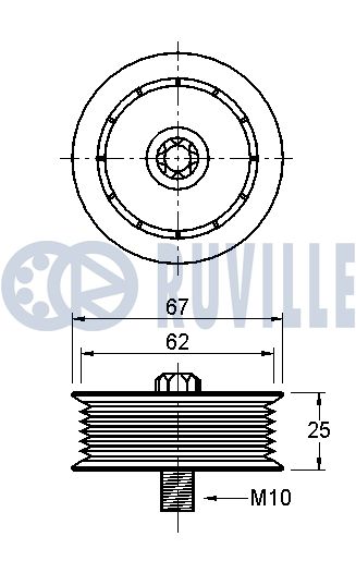 RUVILLE 542340 - Ролик обводной приводного ремня