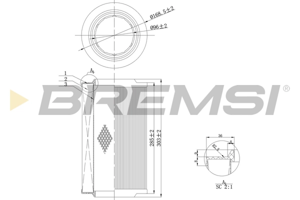 BREMSI FA0115 - Воздушный фильтр