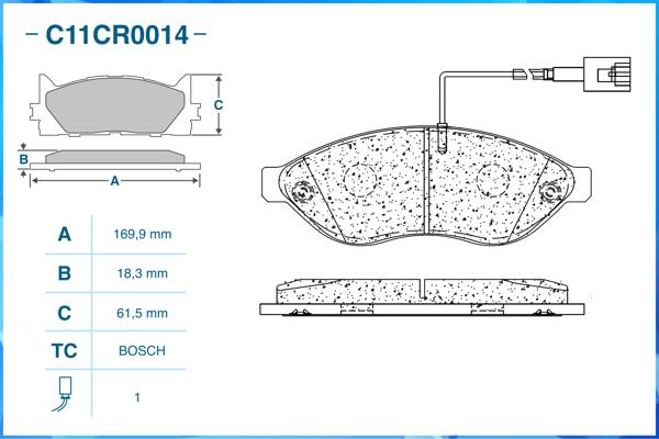 CWORKS C11CR0014 - Тормозные колодки 