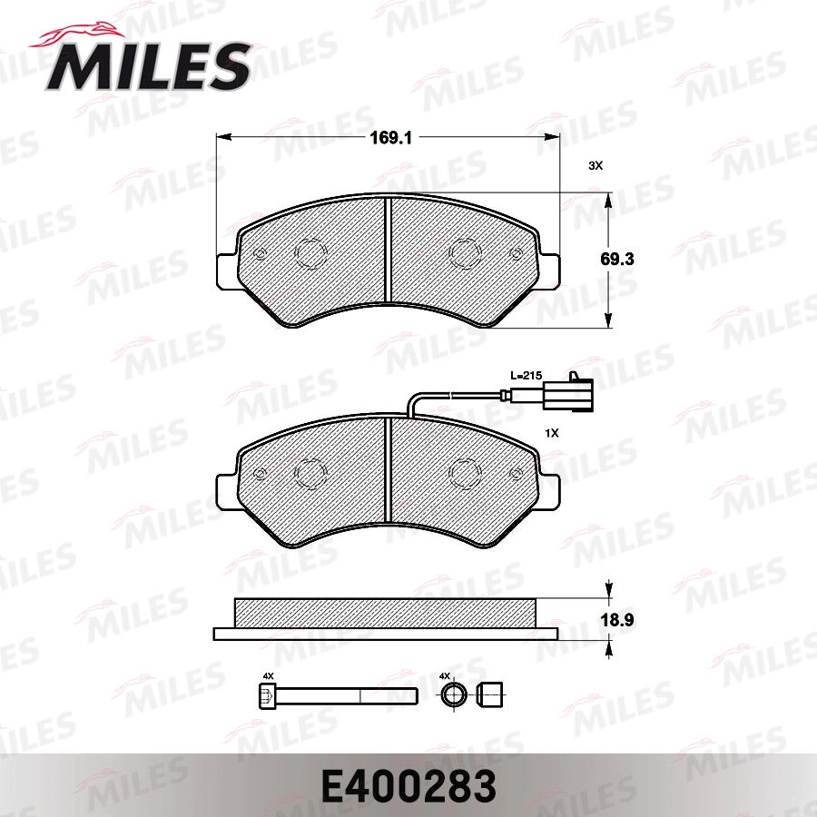 MILES E400283 - Тормозные колодки 