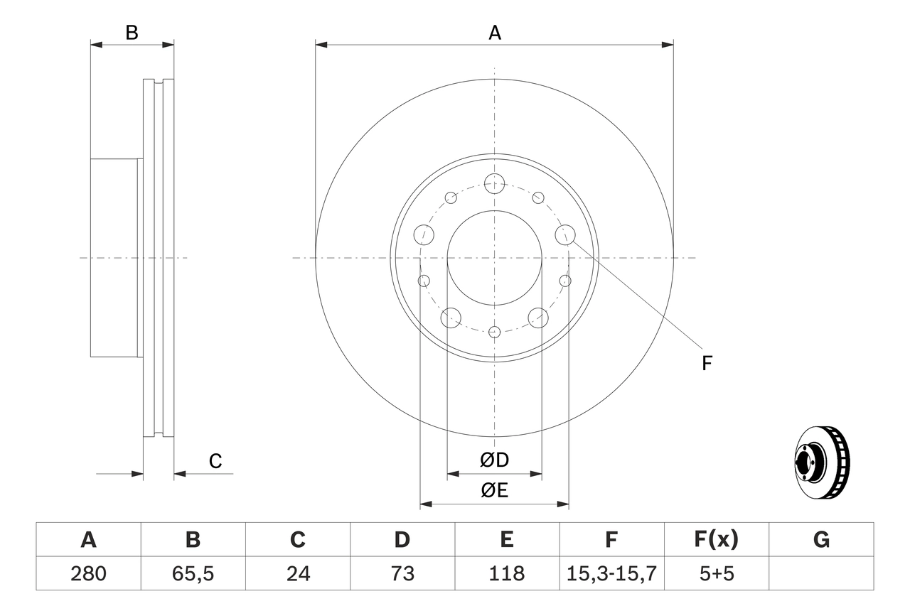 BOSCH 0 986 479 B96 - Тормозные диски