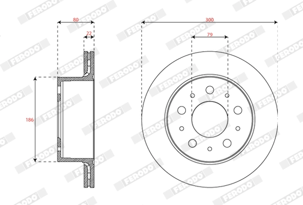 FERODO DDF2850C-1 - Тормозной диск PREMIER