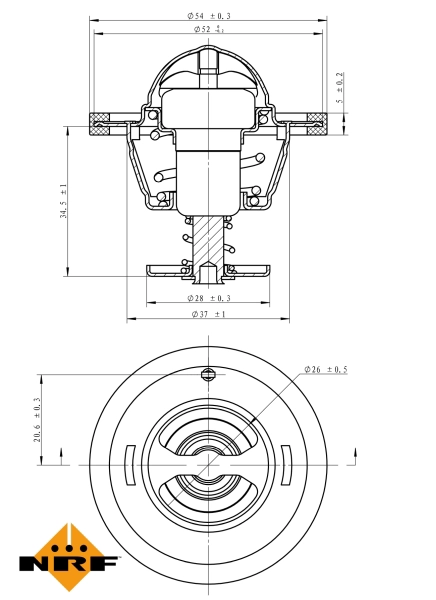 NRF 725126 - Термостат, охлаждающая жидкость EASY FIT