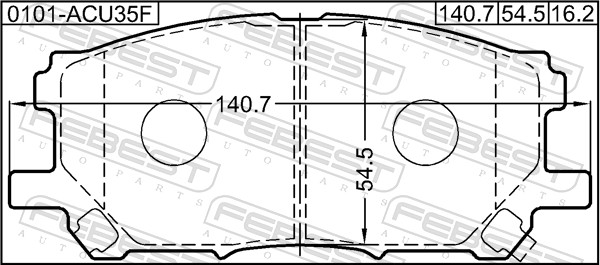 FEBEST 0101-ACU35F - Тормозные колодки 