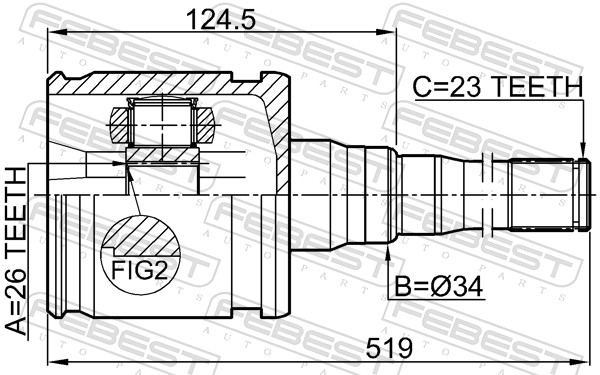 FEBEST 0111-MCX20RH - ШРУС