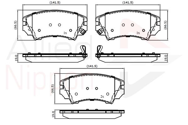 Комплект тормозных колодок, дисковый тормоз ANL Braking