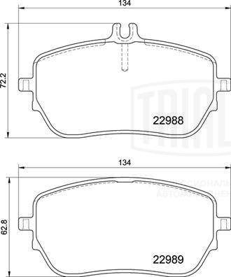 TRIALLI PF 2244 - Тормозные колодки 