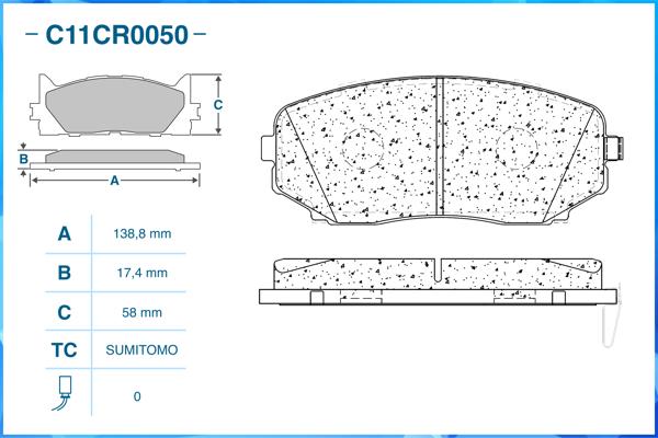 CWORKS C11CR0050 - Тормозные колодки 