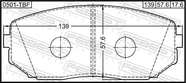 FEBEST 0501-TBF - Тормозные колодки 