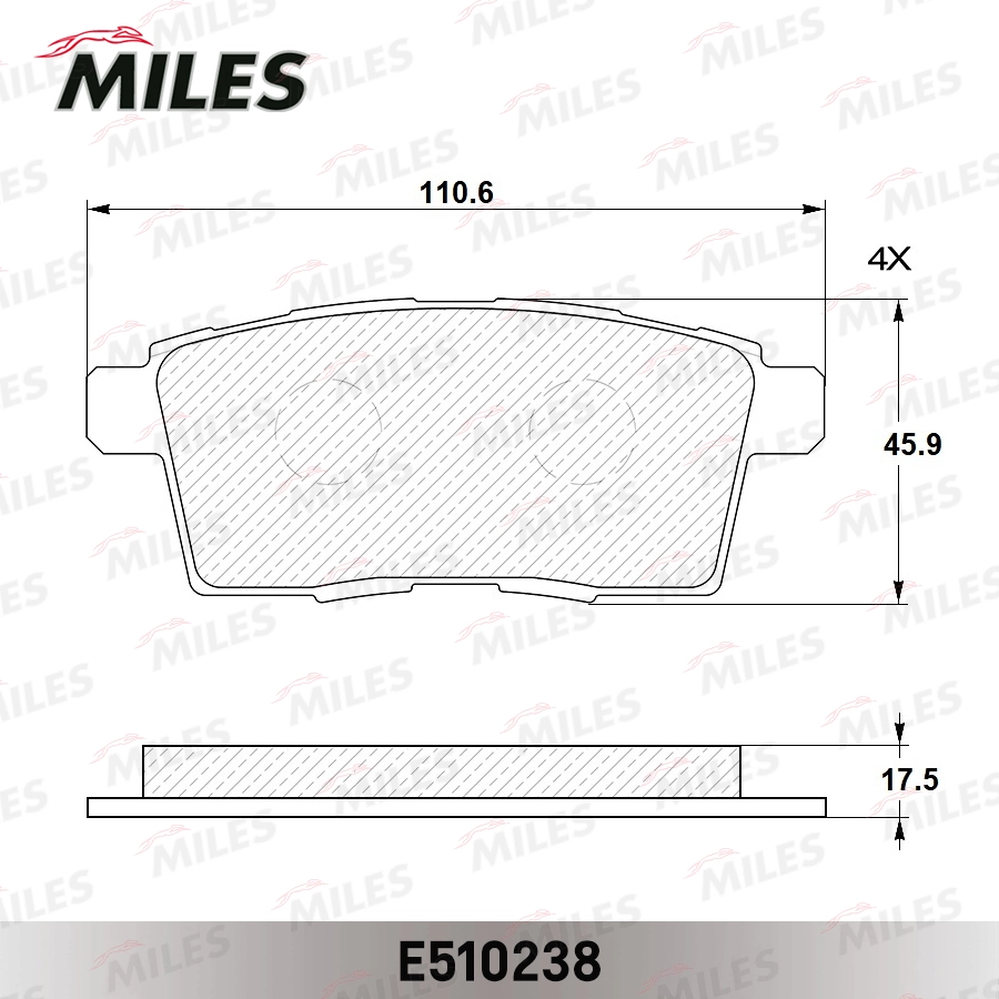 MILES E510238 - Тормозные колодки 