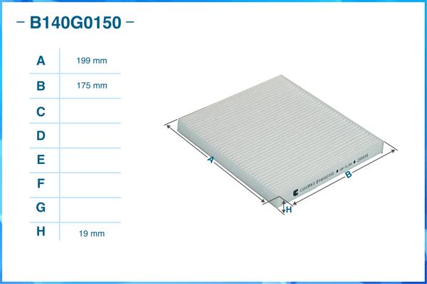 CWORKS B140G0150 - Салонный фильтр