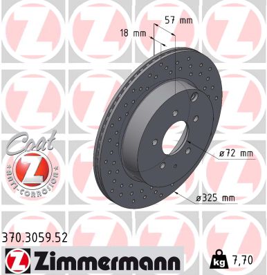 ZIMMERMANN 370.3059.52 - Тормозной диск SPORT BRAKE DISC Z