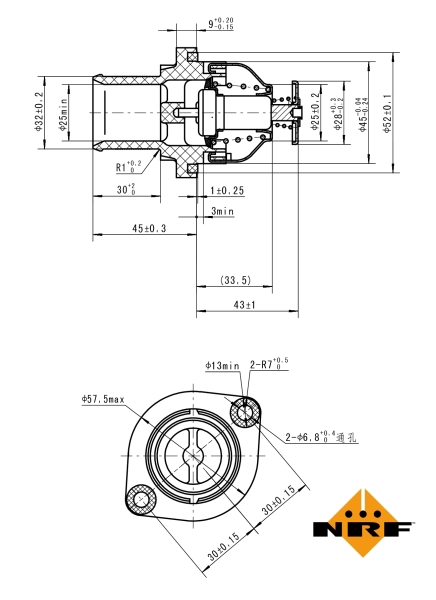 NRF 725035 - Термостат, охлаждающая жидкость EASY FIT