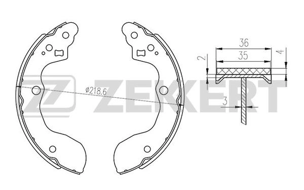ZEKKERT BK-4112 - Барабанные колодки