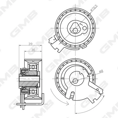 GMB GTB0120 - Натяжной ролик ГРМ