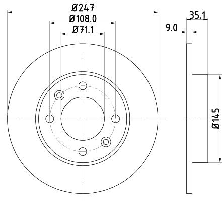 HELLA 8DD 355 108-391 - Тормозной диск PRO