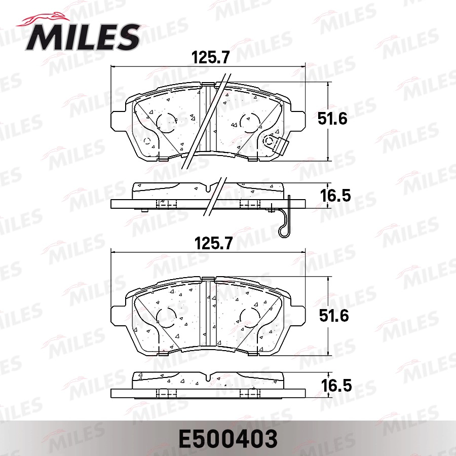 MILES E500403 - Тормозные колодки 