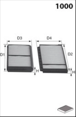 MECAFILTER JLR7345 - Салонный фильтр