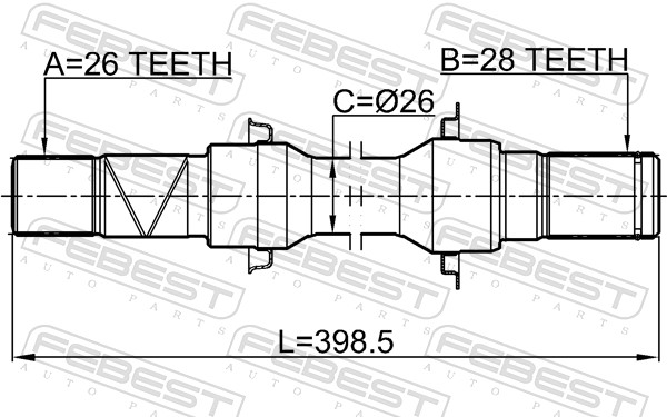 FEBEST 0512-M2ATRH - Приводной вал (полуось)
