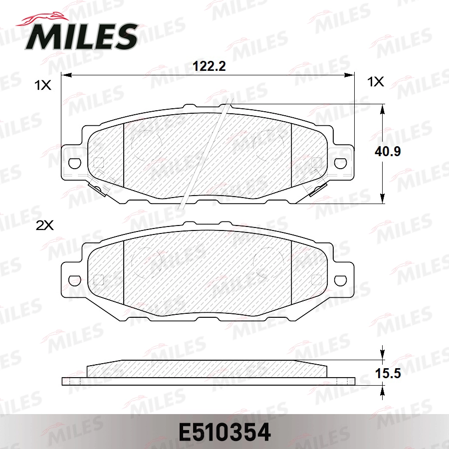 MILES E510354 - Тормозные колодки 
