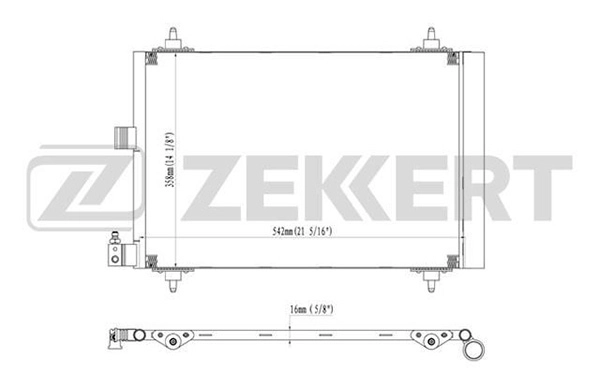 ZEKKERT MK-3017 - Радиатор кондиционера