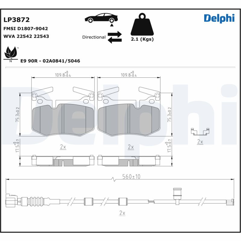 DELPHI LP3872 - Тормозные колодки 