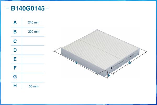 CWORKS B140G0145 - Салонный фильтр