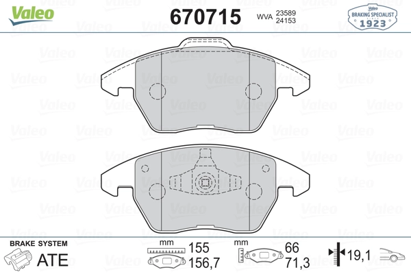 VALEO 670715 - Тормозные колодки 