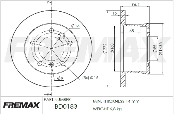 FREMAX BD-0183 - Тормозные диски