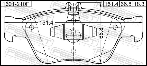 FEBEST 1601-210F - Тормозные колодки 