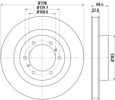 HELLA 8DD 355 129-861 - Тормозной диск PRO High Carbon