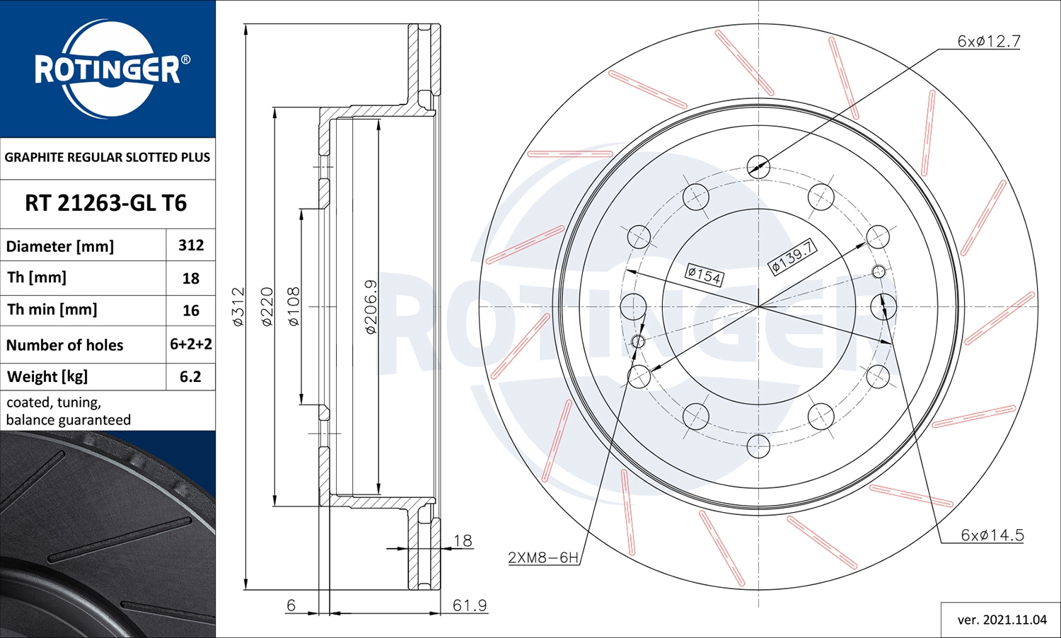Тормозной диск GRAPHITE REGULAR SLOTTED PLUS