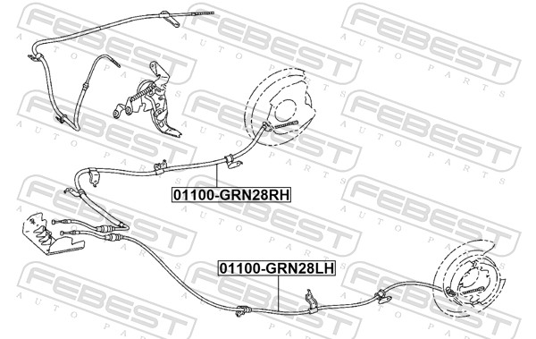 FEBEST 01100-GRN28LH - Трос ручника