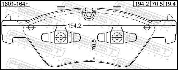 FEBEST 1601-164F - Тормозные колодки 