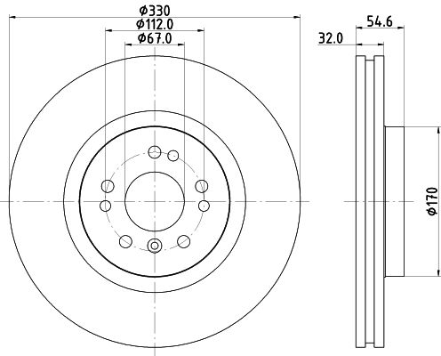 HELLA 8DD 355 128-581 - Тормозной диск PRO High Carbon