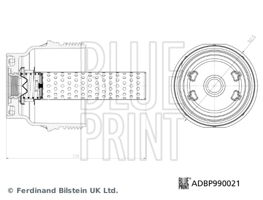 BLUE PRINT ADBP990021 - Крышка масляного фильтра