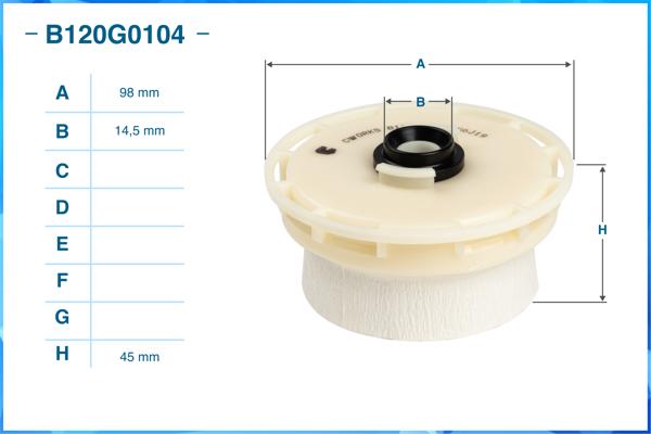 CWORKS B120G0104 - Топливный фильтр